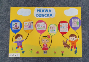Plakat dotyczący praw dziecka wykonany przez grupę VII.