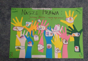 Plakat dotyczący praw dziecka wykonany przez grupę IV.
