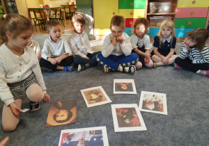 Dzieci tworzą wystawę pt. "Sławni Polacy".