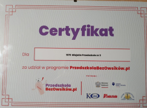 "Przedszkole bez owsików"