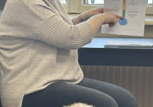 Pani pokazuje wykres