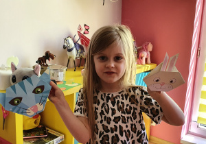 Kota i królika z origami wykonała Ula z grupy 3