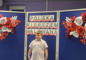 Patryk recytuje wiersz J. Białobrzeskiej "Moja mała Ojczyzna"